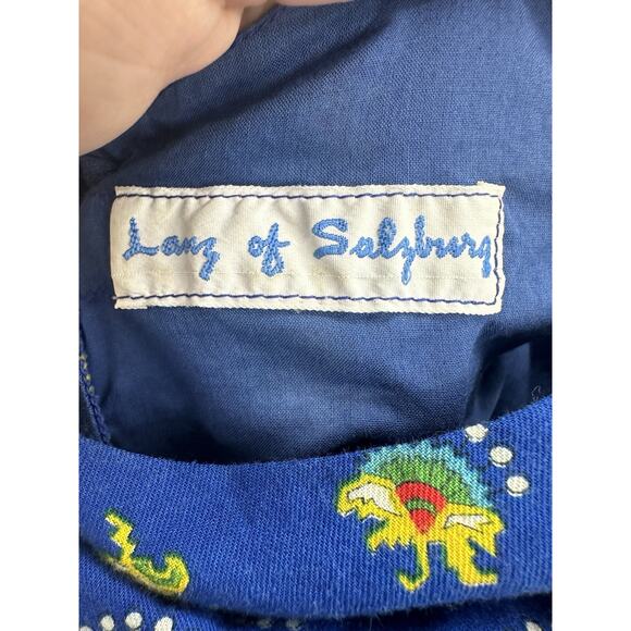 Lanz of Salzburg Womens Dress Size Unknown Blue Midi Floral Vintage Open Back - Picture 3 of 8